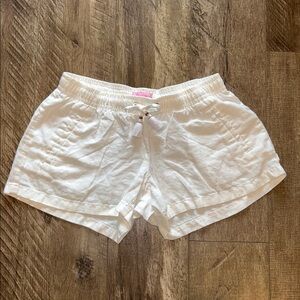 LILLY PULITZER 100% LINEN SHORTS SIZE SMALL WHITE